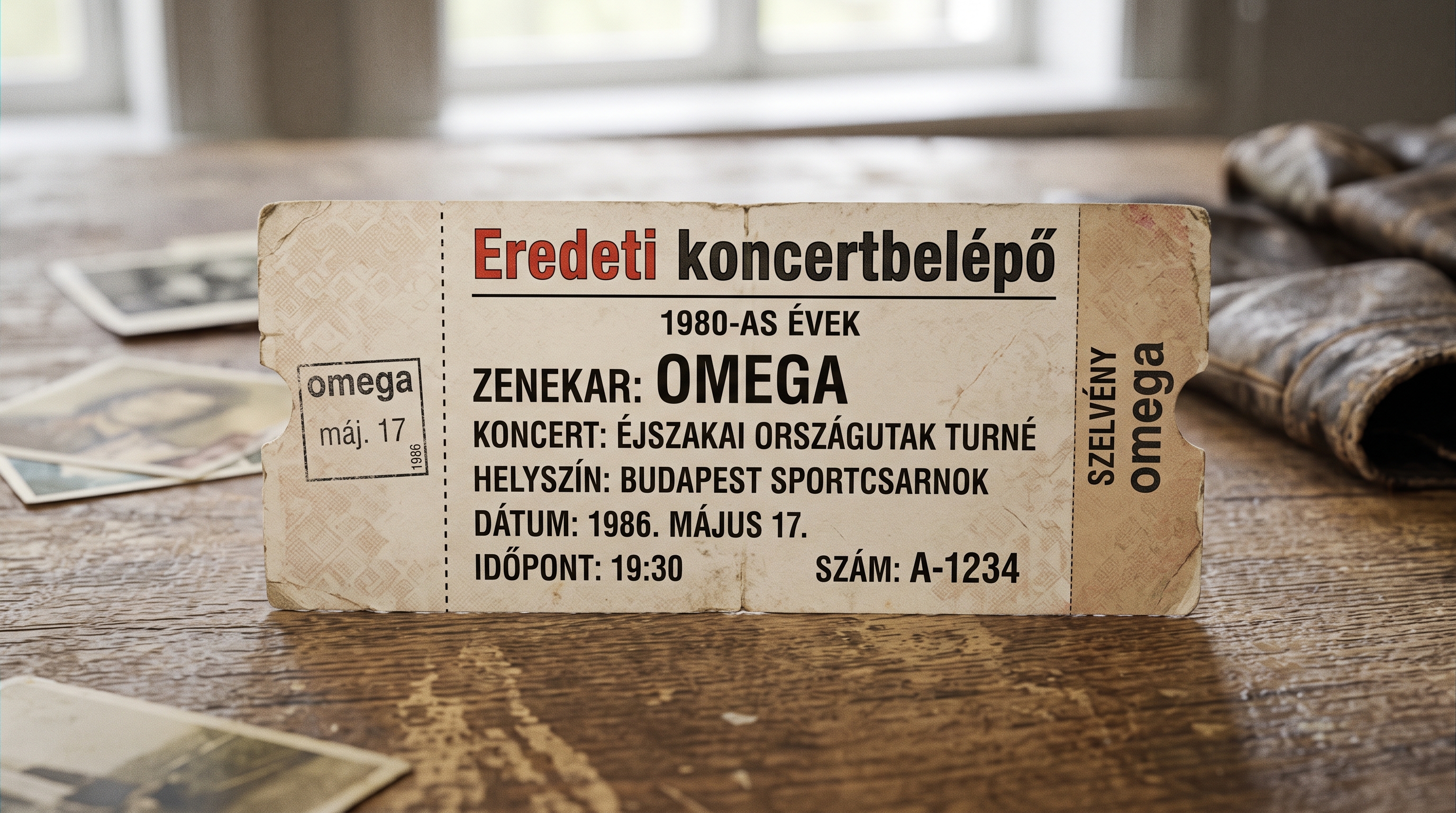 Eredeti koncertbelépő – 1980-as évek - minta termék
